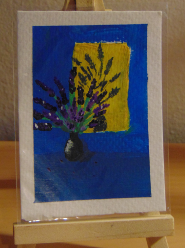 Peaceful Lavender, ACEO Acrylic, Floral Series