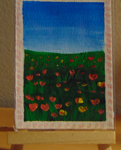 Peaceful Meadow, ACEO Acrylic, Floral Series