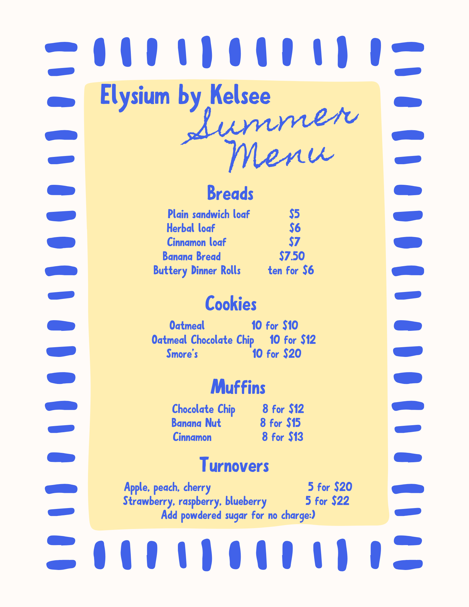 Summer Menu